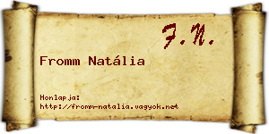 Fromm Natália névjegykártya